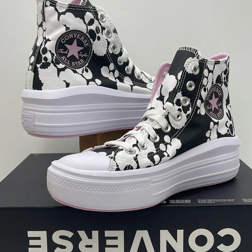 Converse WMNS CTAS MOVE HI WHITE/BLACK/LT ARCTIC PINK A01361C Platforms Sneakers